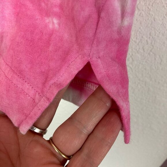PINK VS oversized cotton tie dyed graphic T w/ side vents vacay vibes💕 - Picture 4 of 6
